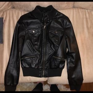 Black leather jacket